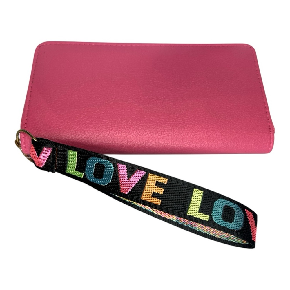 Stocking Stuffer! 

Pink Wristlet Wallet with Colorful LOVE Strap NWOT